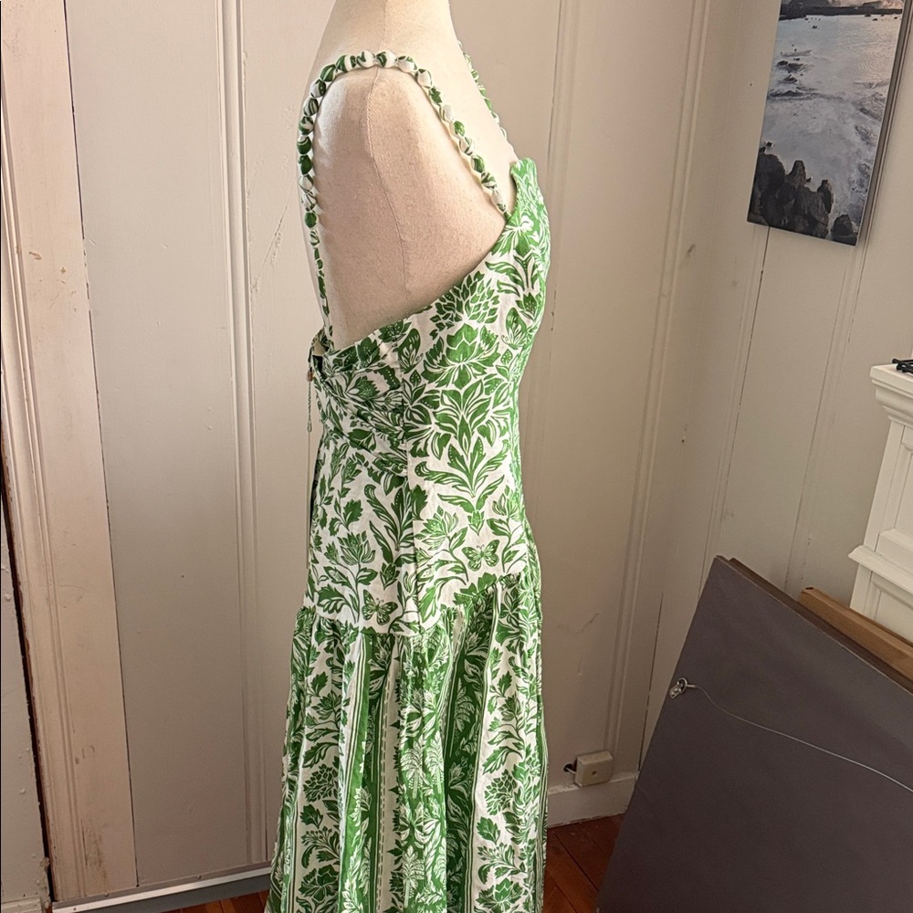 FarmRio Green Floral Sundress with Spaghetti Straps - Picture 2 of 5